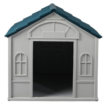 White & Blue Buddy Dog House